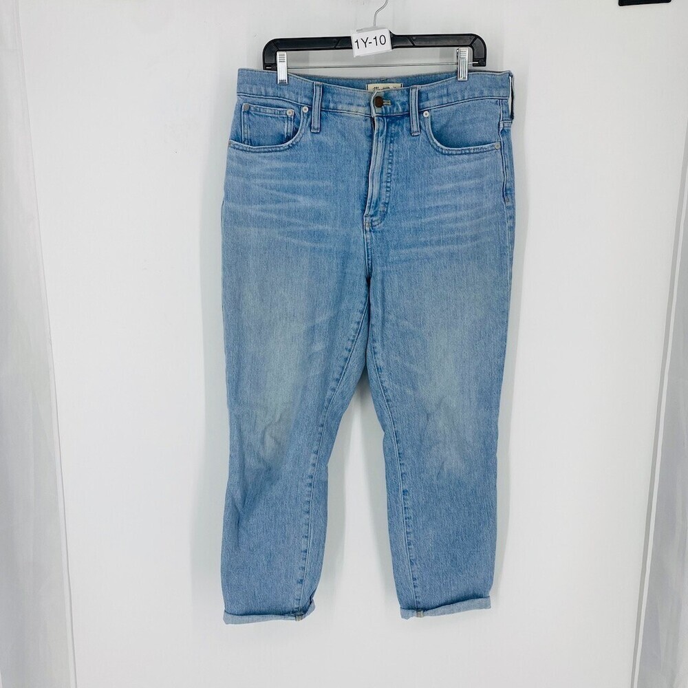 Vintage Madewell Perfect Straight Cuffed Denim Jeans Women Size 30 Blue Cotton